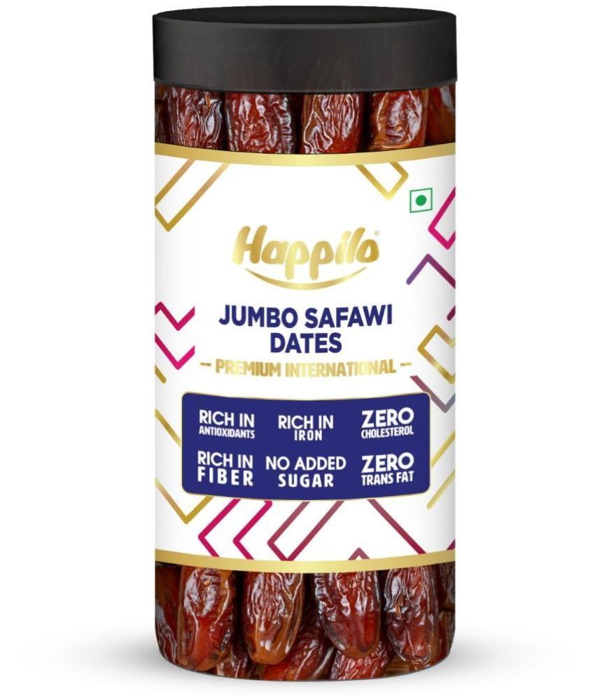     			Happilo Safawi Jumbo Dates Jar, Rich in Iron, Antixidants, Fiber and Vitamin, Chewy Texture, Natural Sweetness, No added Preservatives, 400g