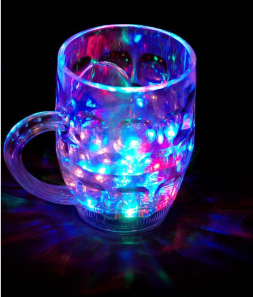     			Light Changing Fibre Glass Beer Mug with Disco Led for Gifting - 7 Colour Changing Liquid Lights - 295ML