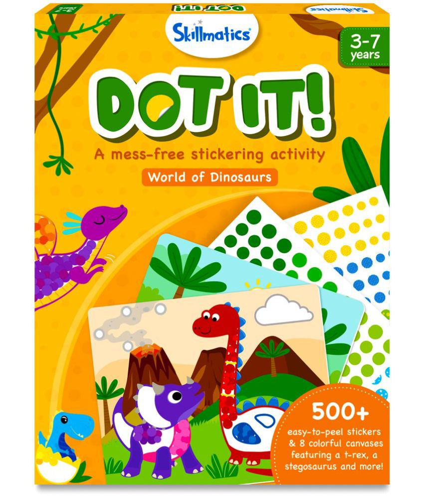     			Skillmatics Art Activity - Dot It Dinosaurs, No Mess Sticker Art for Kids, Craft Kits, DIY Activity, Gifts for Boys & Girls Ages 3, 4, 5, 6, 7, Travel Toys for Toddlers