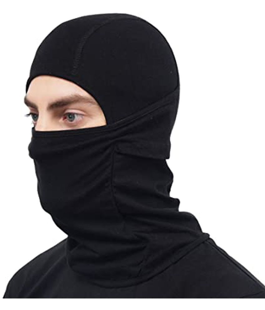     			HORSE FIT unisex Full Face Cover Breathable Cotton Blend Balaclava/ Rider Black Mask pack of 1