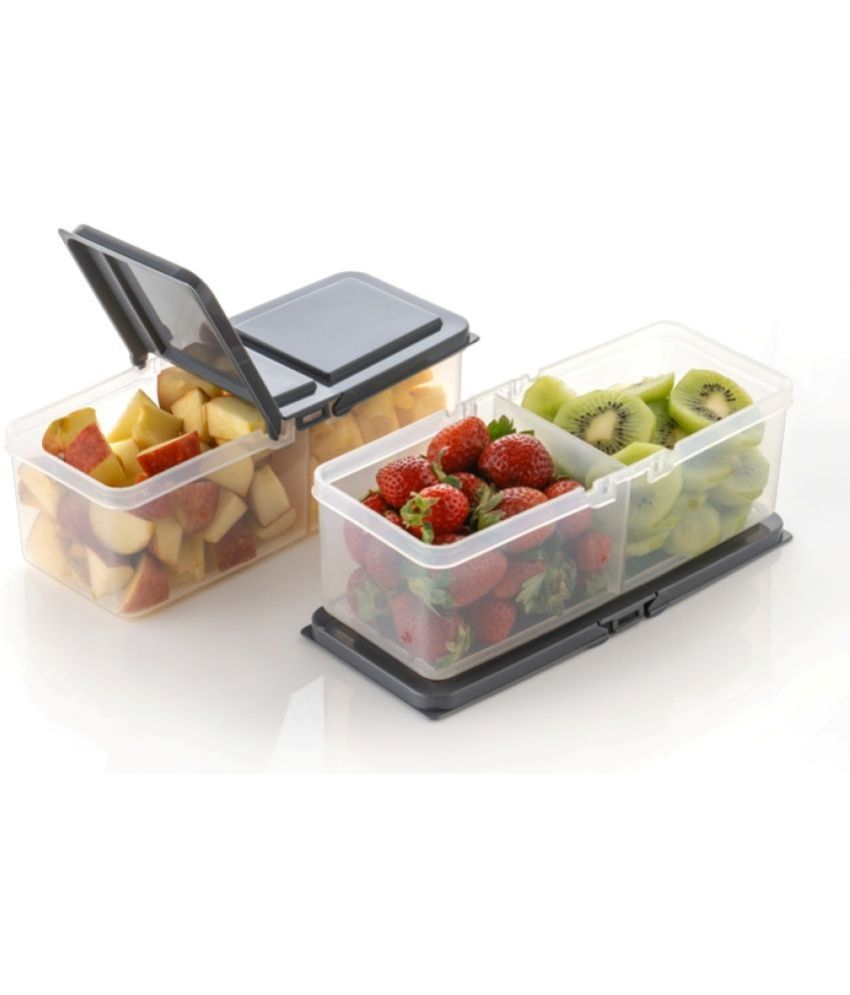     			e COMET Plastic Grey Food Container ( Set of 2 )