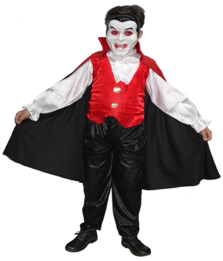     			Kaku Fancy Dresses Vampire Dracula Costume/California Cosplay Costume/Halloween Costume -Red & White, 7-8 Years, For Boys