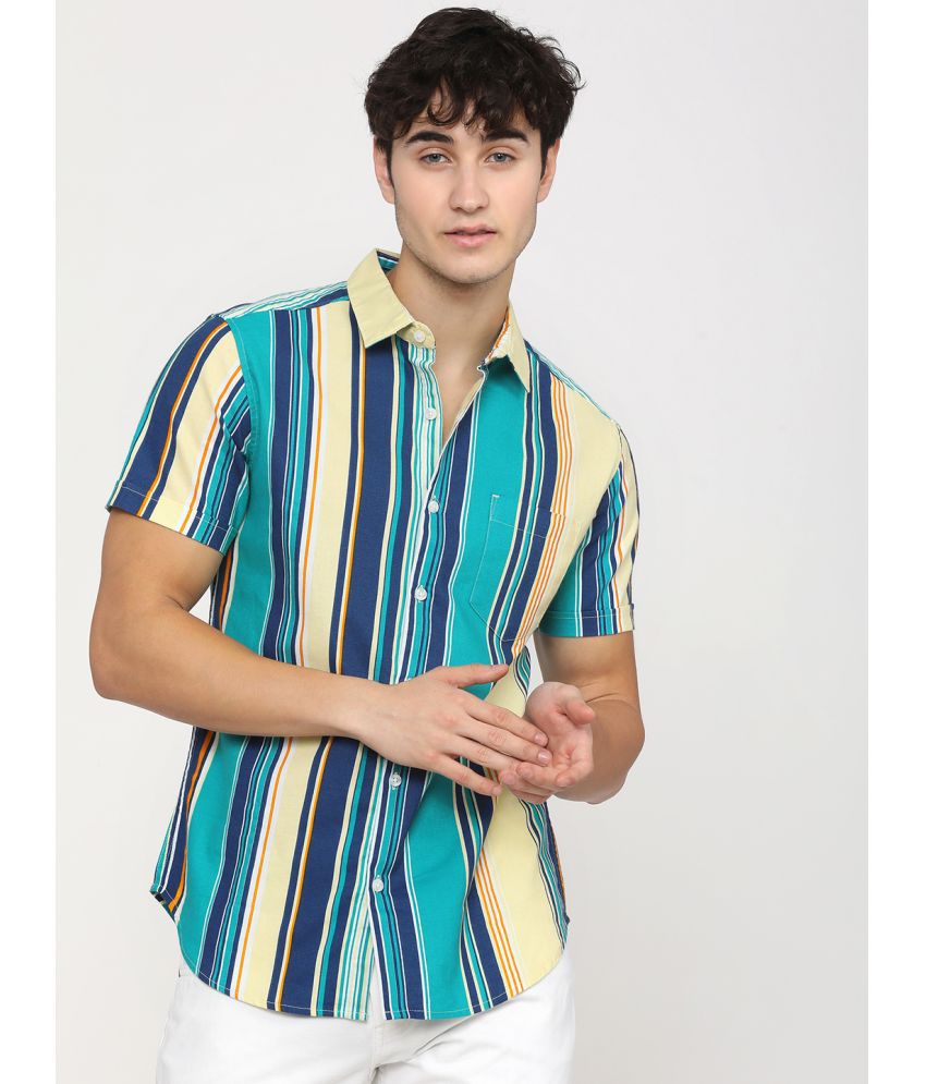     			Ketch 100% Cotton Regular Fit Striped Half Sleeves Men's Casual Shirt - Multicolor ( Pack of 1 )