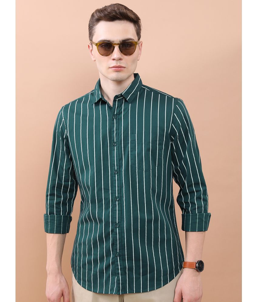     			Ketch 100% Cotton Regular Fit Striped Full Sleeves Men's Casual Shirt - Green ( Pack of 1 )