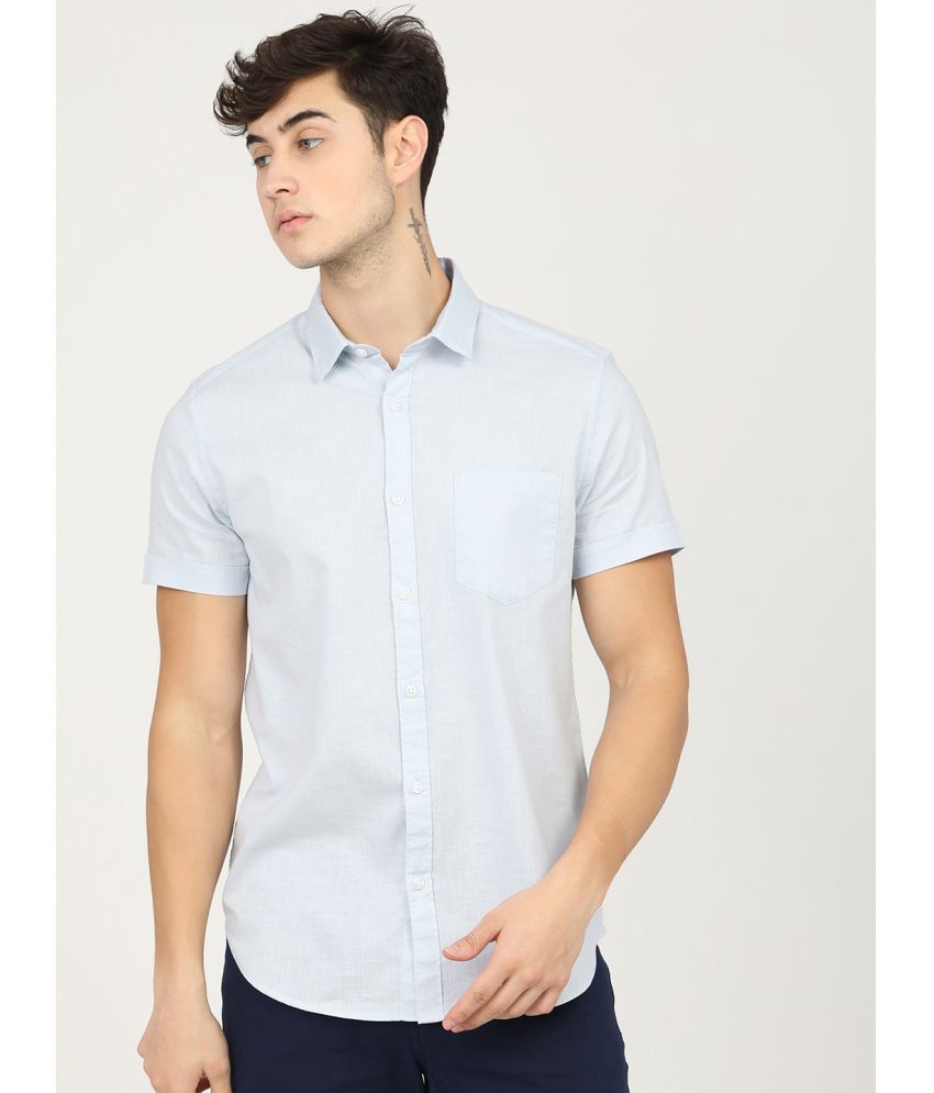     			Ketch Cotton Blend Regular Fit Solids Half Sleeves Men's Casual Shirt - Light Blue ( Pack of 1 )
