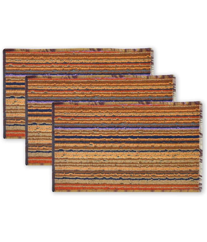     			Status - Regular Cotton Door Mat ( 58 X 38 cm ) Set of 3 - Brown