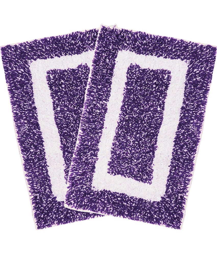     			Status - Regular Synthetic Door Mat ( 58 X 38 cm ) Set of 2 - Purple