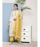 Varanga Cotton Blend Printed Kurti With Pants Women's Stitched Salwar Suit - Off White ( Pack of 1 )