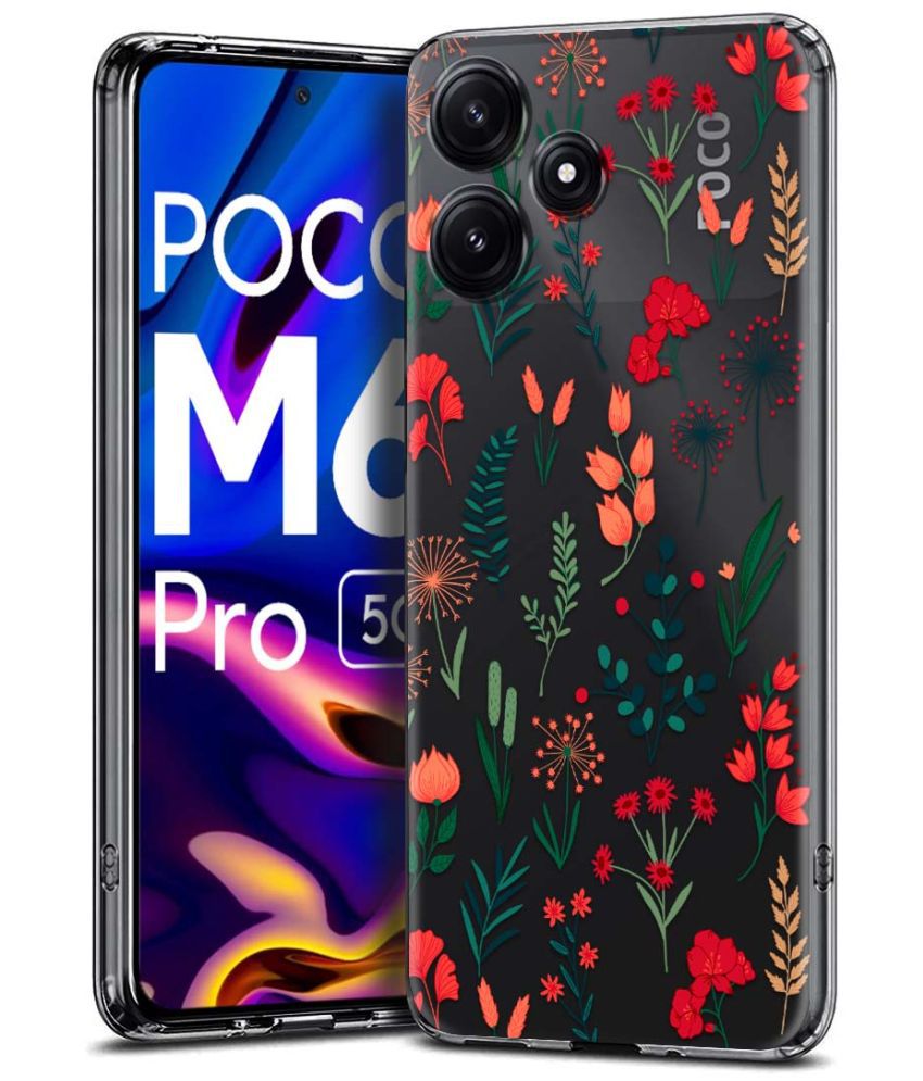     			Fashionury Multicolor Printed Back Cover Silicon Compatible For Poco M6 Pro ( Pack of 1 )