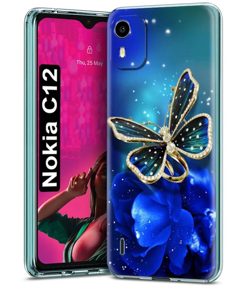     			Fashionury Multicolor Printed Back Cover Silicon Compatible For Nokia C12 ( Pack of 1 )