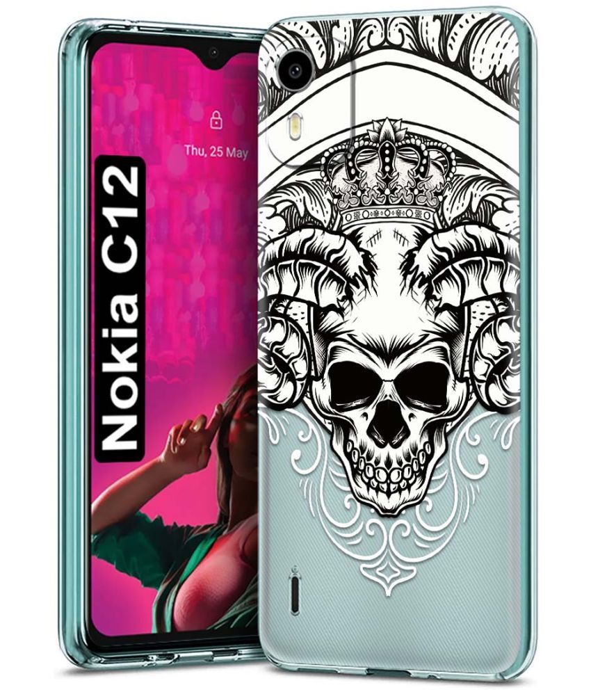     			Fashionury Multicolor Printed Back Cover Silicon Compatible For Nokia C12 ( Pack of 1 )