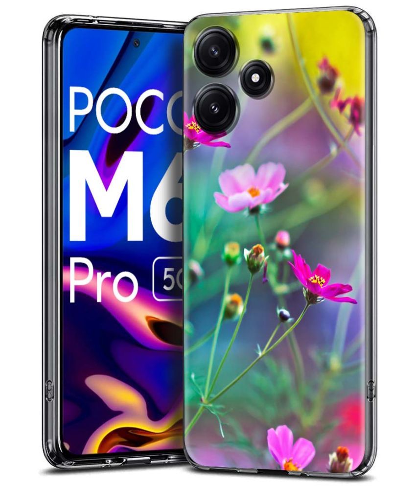     			Fashionury Multicolor Printed Back Cover Silicon Compatible For Poco M6 Pro ( Pack of 1 )