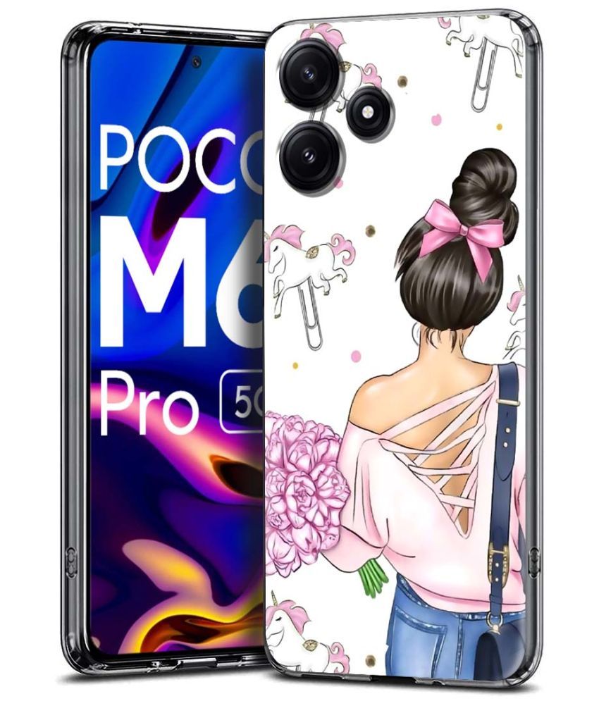     			Fashionury Multicolor Printed Back Cover Silicon Compatible For Poco M6 Pro ( Pack of 1 )