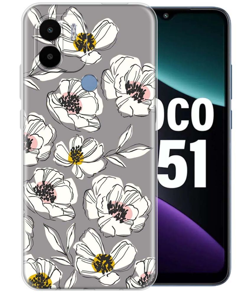     			Fashionury Multicolor Printed Back Cover Silicon Compatible For Poco C51 ( Pack of 1 )