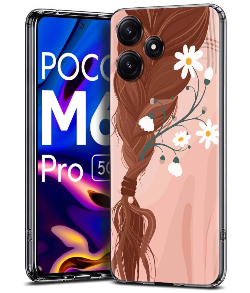     			Fashionury Multicolor Printed Back Cover Silicon Compatible For Poco M6 Pro ( Pack of 1 )