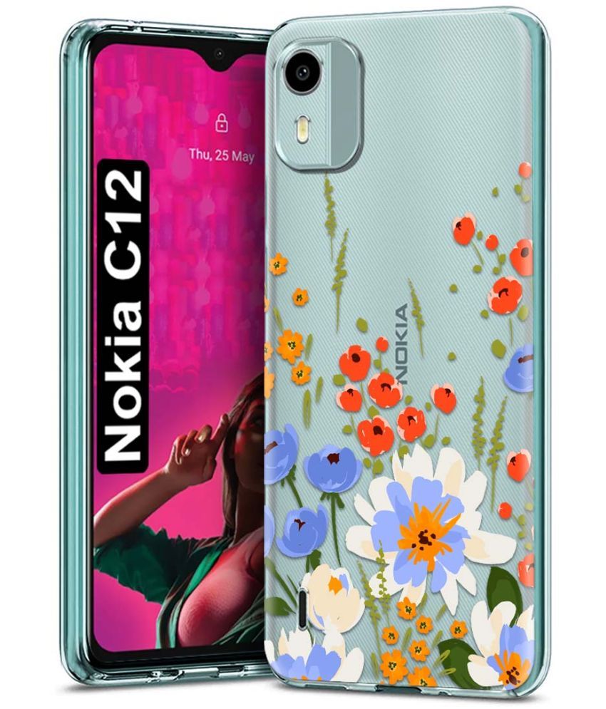     			Fashionury Multicolor Printed Back Cover Silicon Compatible For Nokia C12 ( Pack of 1 )