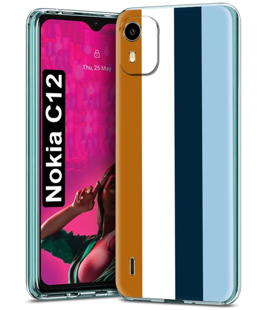     			Fashionury Multicolor Printed Back Cover Silicon Compatible For Nokia C12 ( Pack of 1 )