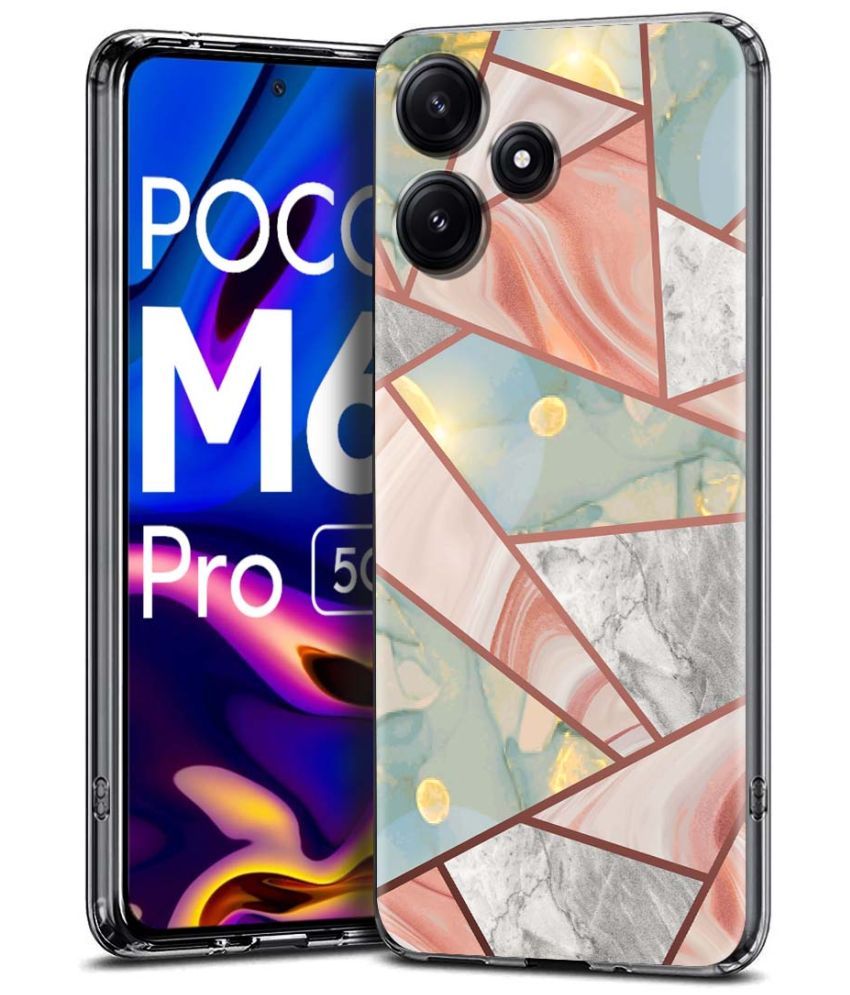     			Fashionury Multicolor Printed Back Cover Silicon Compatible For Poco M6 Pro ( Pack of 1 )