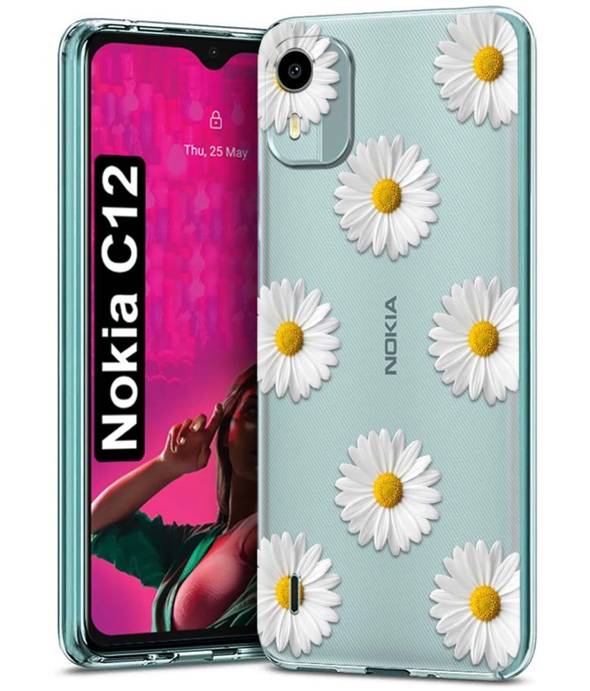     			Fashionury Multicolor Printed Back Cover Silicon Compatible For Nokia C12 ( Pack of 1 )