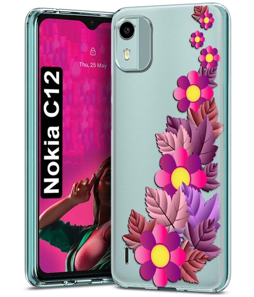     			Fashionury Multicolor Printed Back Cover Silicon Compatible For Nokia C12 ( Pack of 1 )