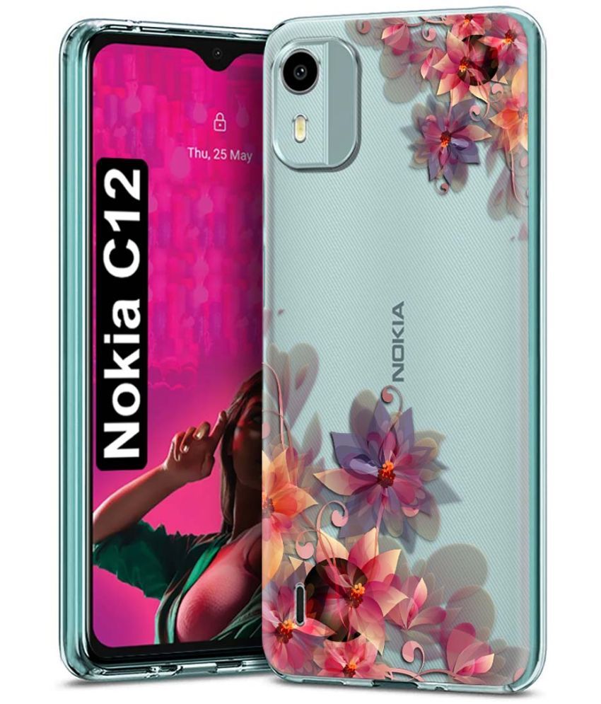     			Fashionury Multicolor Printed Back Cover Silicon Compatible For Nokia C12 ( Pack of 1 )