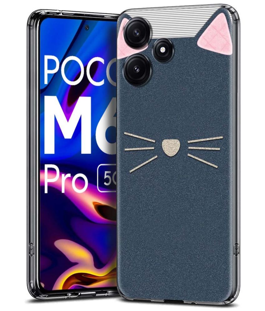     			Fashionury Multicolor Printed Back Cover Silicon Compatible For Poco M6 Pro ( Pack of 1 )