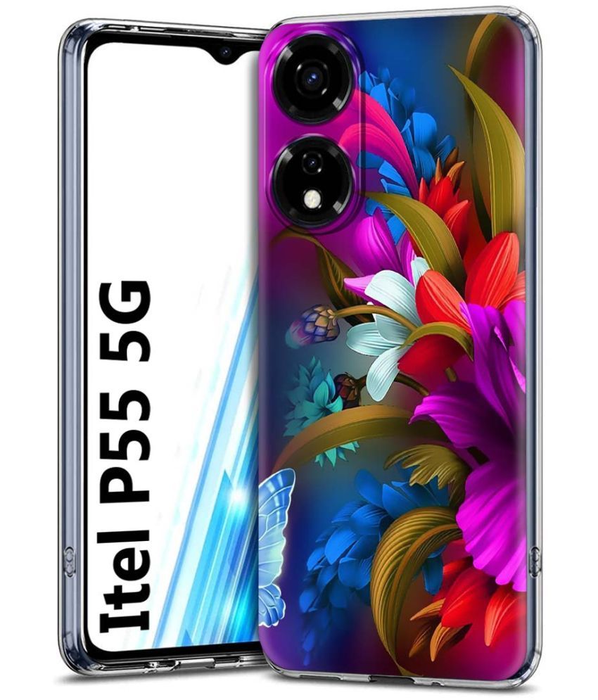     			Fashionury Multicolor Printed Back Cover Silicon Compatible For Itel P55 5G ( Pack of 1 )