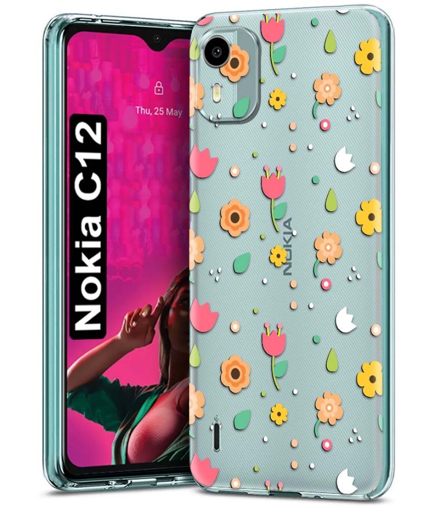     			Fashionury Multicolor Printed Back Cover Silicon Compatible For Nokia C12 ( Pack of 1 )