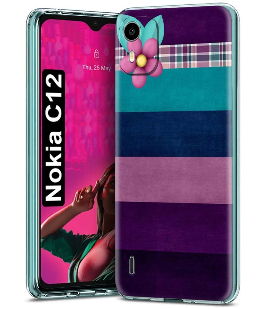     			Fashionury Multicolor Printed Back Cover Silicon Compatible For Nokia C12 ( Pack of 1 )