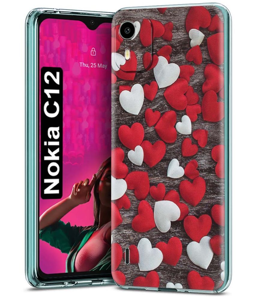     			Fashionury Multicolor Printed Back Cover Silicon Compatible For Nokia C12 ( Pack of 1 )