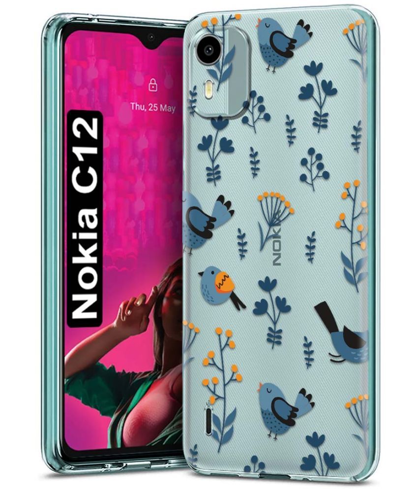     			Fashionury Multicolor Printed Back Cover Silicon Compatible For Nokia C12 ( Pack of 1 )