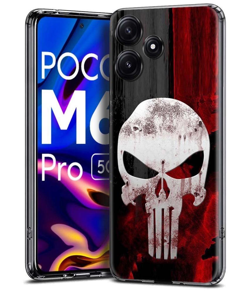     			Fashionury Multicolor Printed Back Cover Silicon Compatible For Poco M6 Pro ( Pack of 1 )