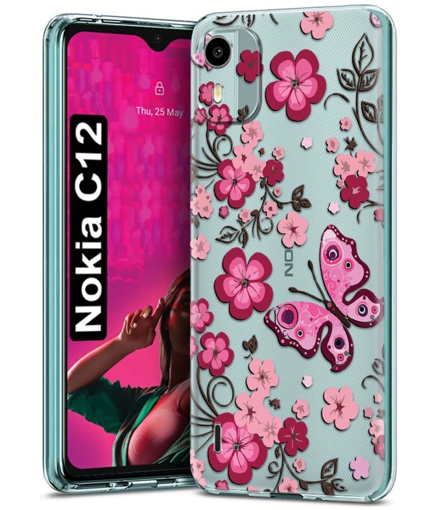     			Fashionury Multicolor Printed Back Cover Silicon Compatible For Nokia C12 ( Pack of 1 )