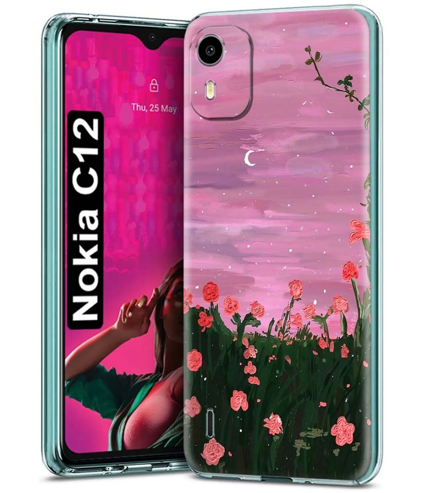     			Fashionury Multicolor Printed Back Cover Silicon Compatible For Nokia C12 ( Pack of 1 )