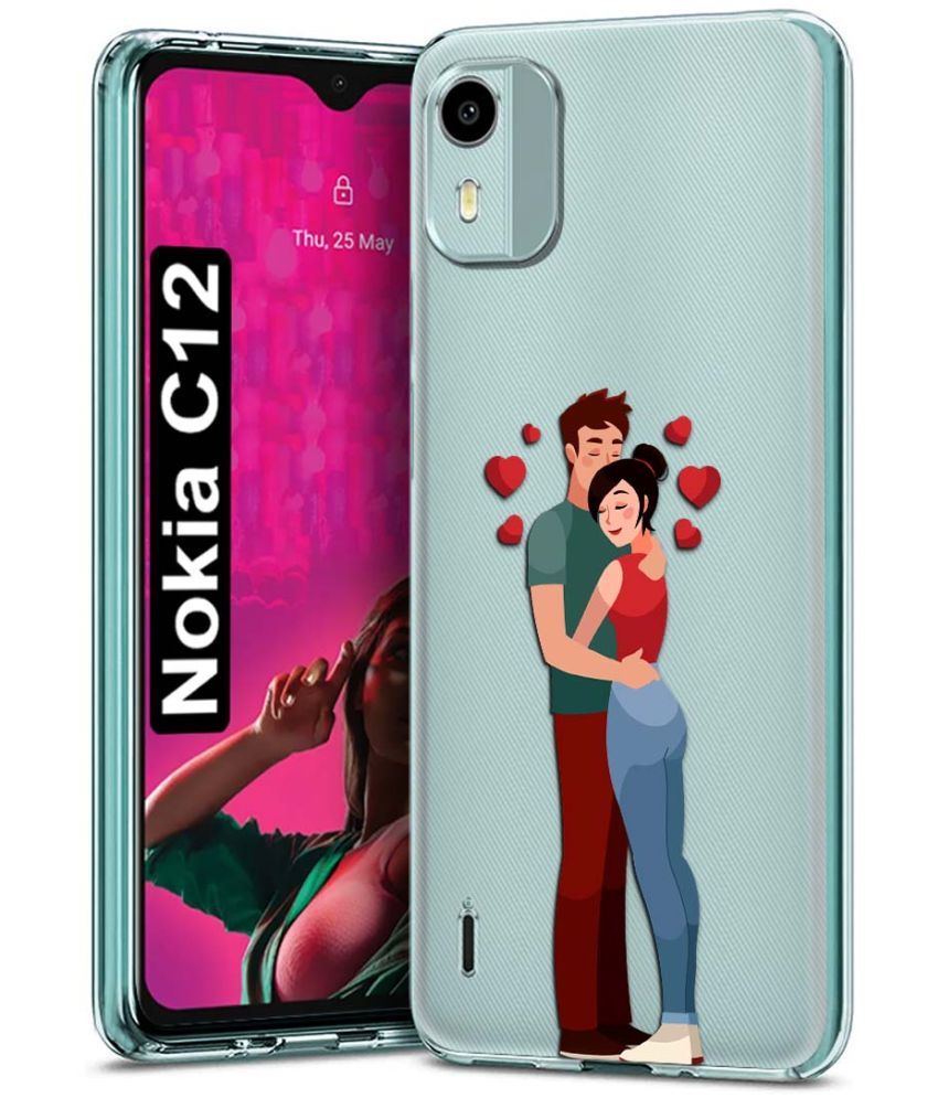     			Fashionury Multicolor Printed Back Cover Silicon Compatible For Nokia C12 ( Pack of 1 )