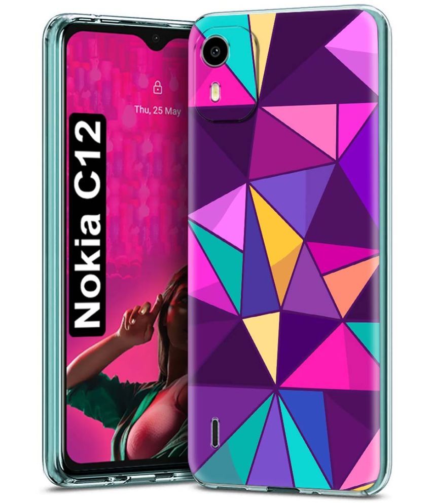     			Fashionury Multicolor Printed Back Cover Silicon Compatible For Nokia C12 ( Pack of 1 )