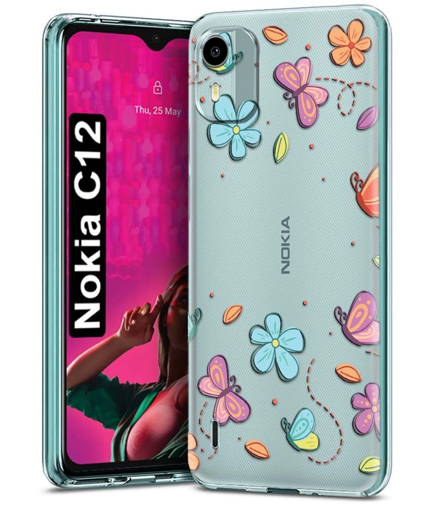     			Fashionury Multicolor Printed Back Cover Silicon Compatible For Nokia C12 ( Pack of 1 )