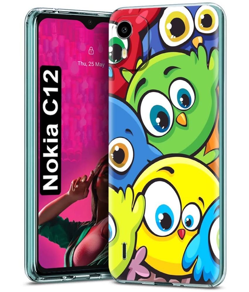     			Fashionury Multicolor Printed Back Cover Silicon Compatible For Nokia C12 ( Pack of 1 )