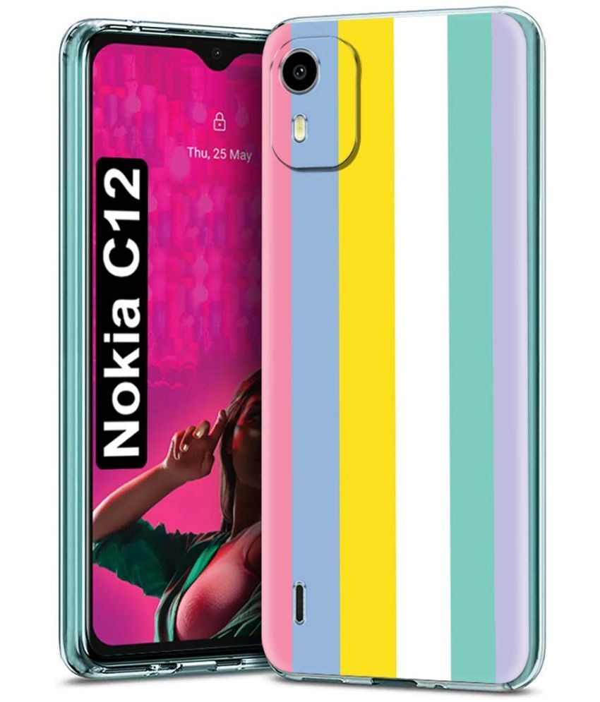     			Fashionury Multicolor Printed Back Cover Silicon Compatible For Nokia C12 ( Pack of 1 )