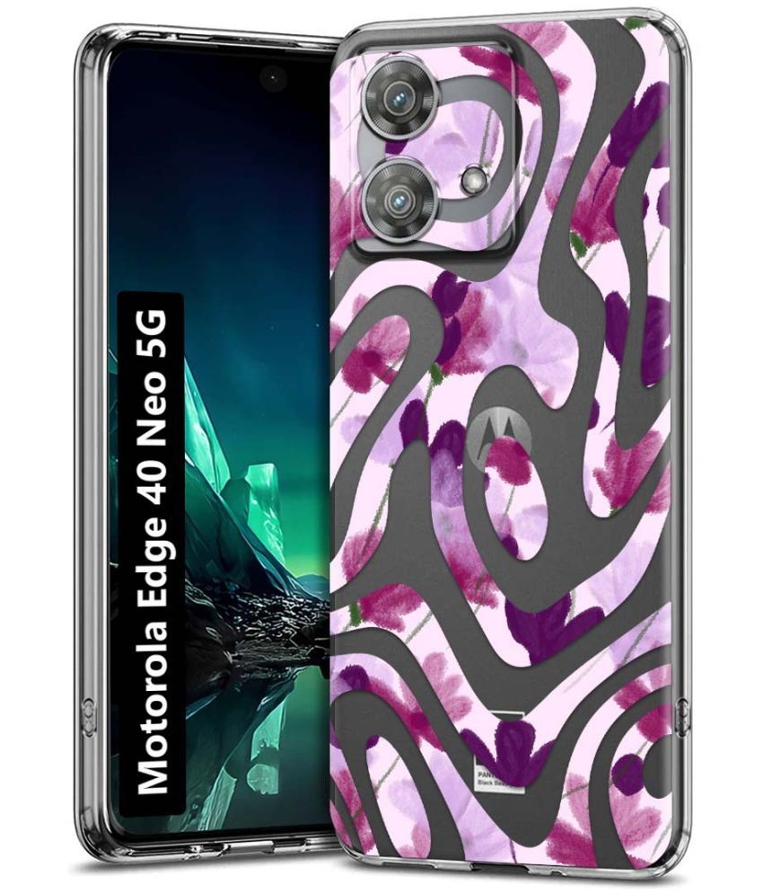     			Fashionury Multicolor Printed Back Cover Silicon Compatible For Motorola Edge 40 Neo 5G ( Pack of 1 )