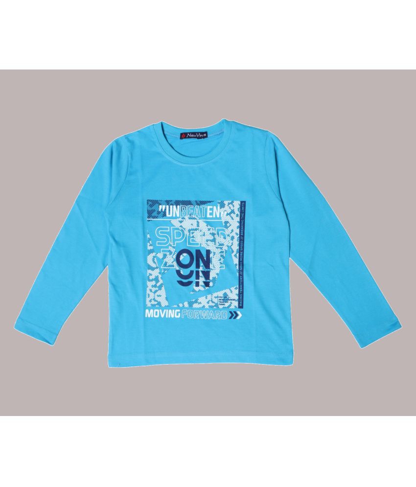     			NEUVIN Blue Cotton Blend Boy's T-Shirt ( Pack of 1 )