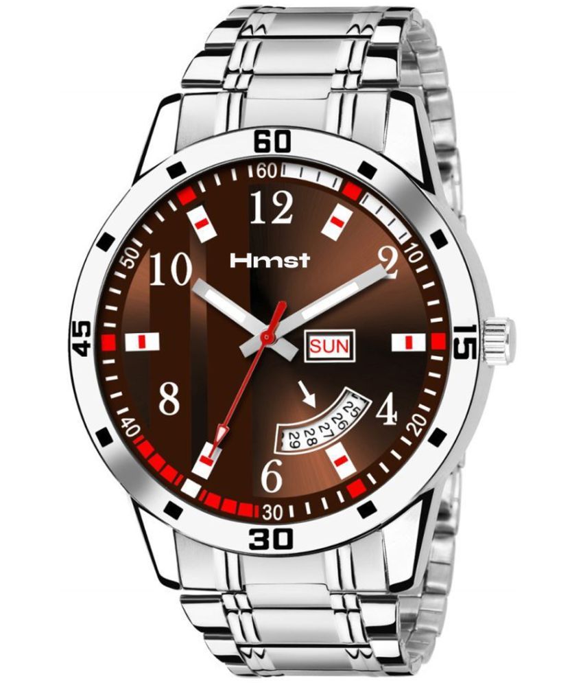     			HMST Silver Metal Analog Men's Watch