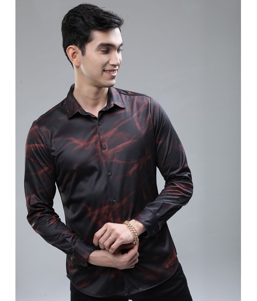     			Ketch Polyester Regular Fit Printed Full Sleeves Men's Casual Shirt - Burgundy ( Pack of 1 )