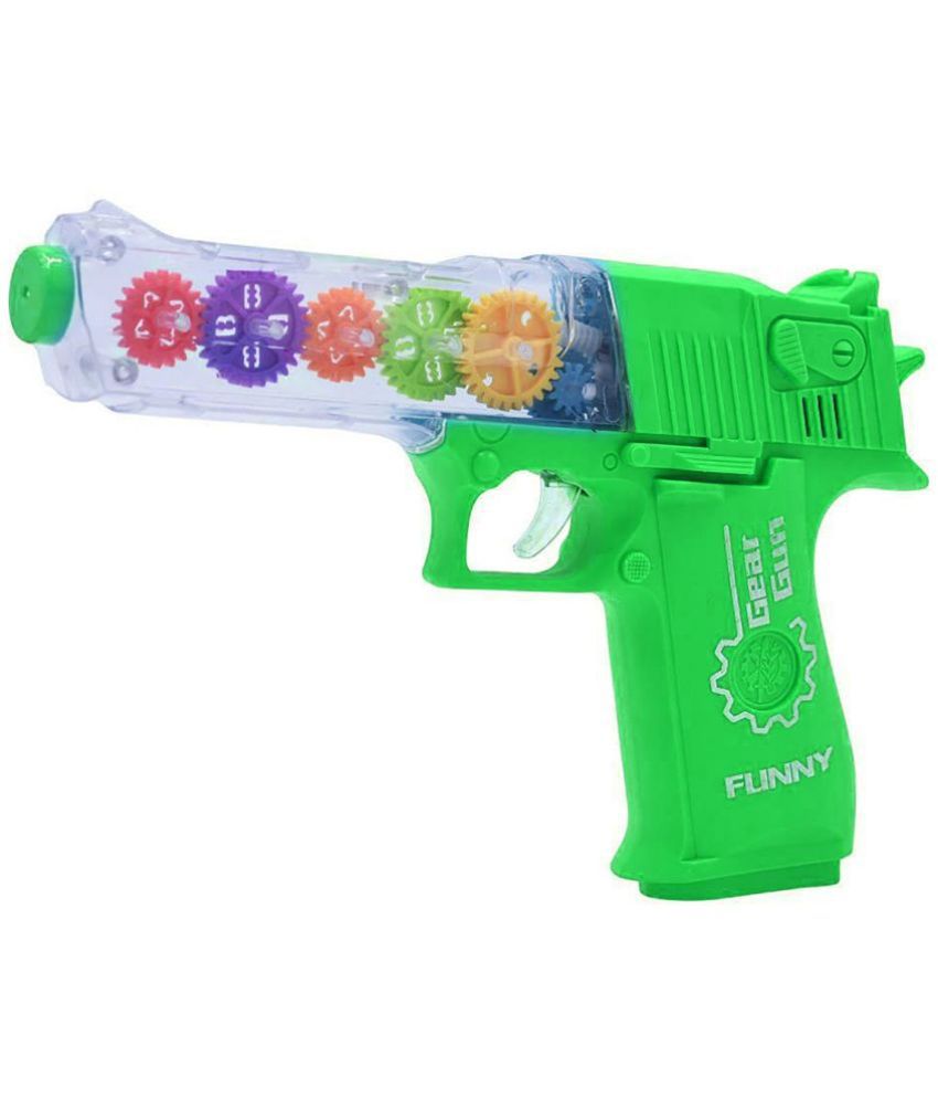     			RAINBOW RIDERS  Electric Gear Transparent Gun Toy ,Flashing Light & Sound Concept Gun Toy with Music  For Age 2, 3, 4, 5, 6, 7, 8 Years  I Gun Pist'ol I Kids Gun Toys I for Indoor & Outdoor Plastic Battery Operated Gun With Multiple Colour Options