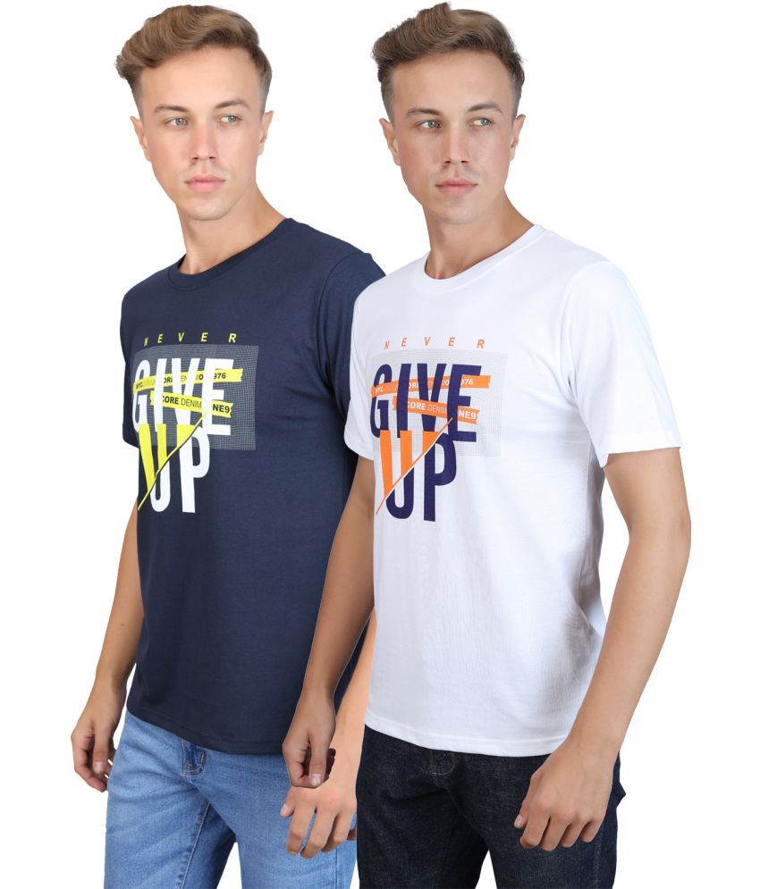     			Supersquad 100% Cotton Regular Fit Printed Half Sleeves Men's T-Shirt - Multicolor ( Pack of 2 )