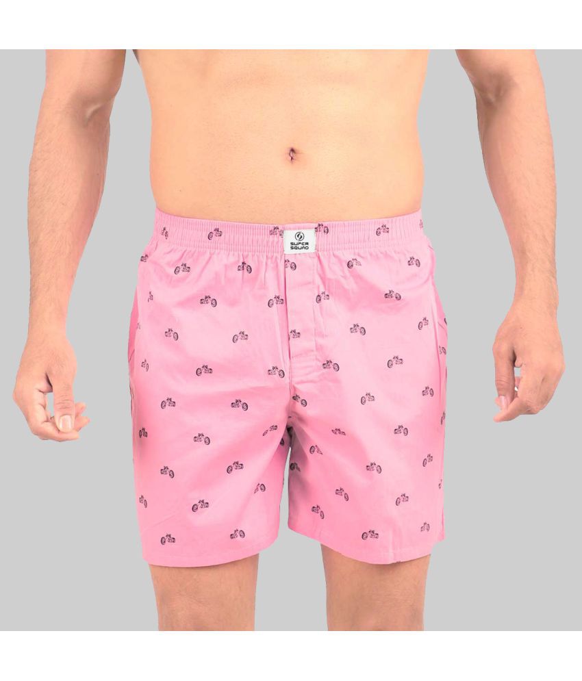     			Supersquad Pink Cotton Men's Boxer- ( Pack of 1 )