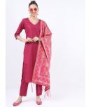 Ketch Polyester Solid Kurti With Pants Women's Stitched Salwar Suit - Pink ( Pack of 1 )