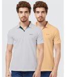 TAB91 Cotton Regular Fit Solid Half Sleeves Men's Polo T Shirt - Grey ( Pack of 2 )