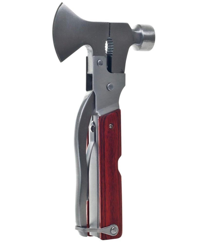     			HOMETALES Hammer Tool Kit Portable 12 in 1 Multi Utility Multifunction Stainless Steel Hammer Tool Kit Knife Axe Bottle Opener Nut Car Safety Tool Kit