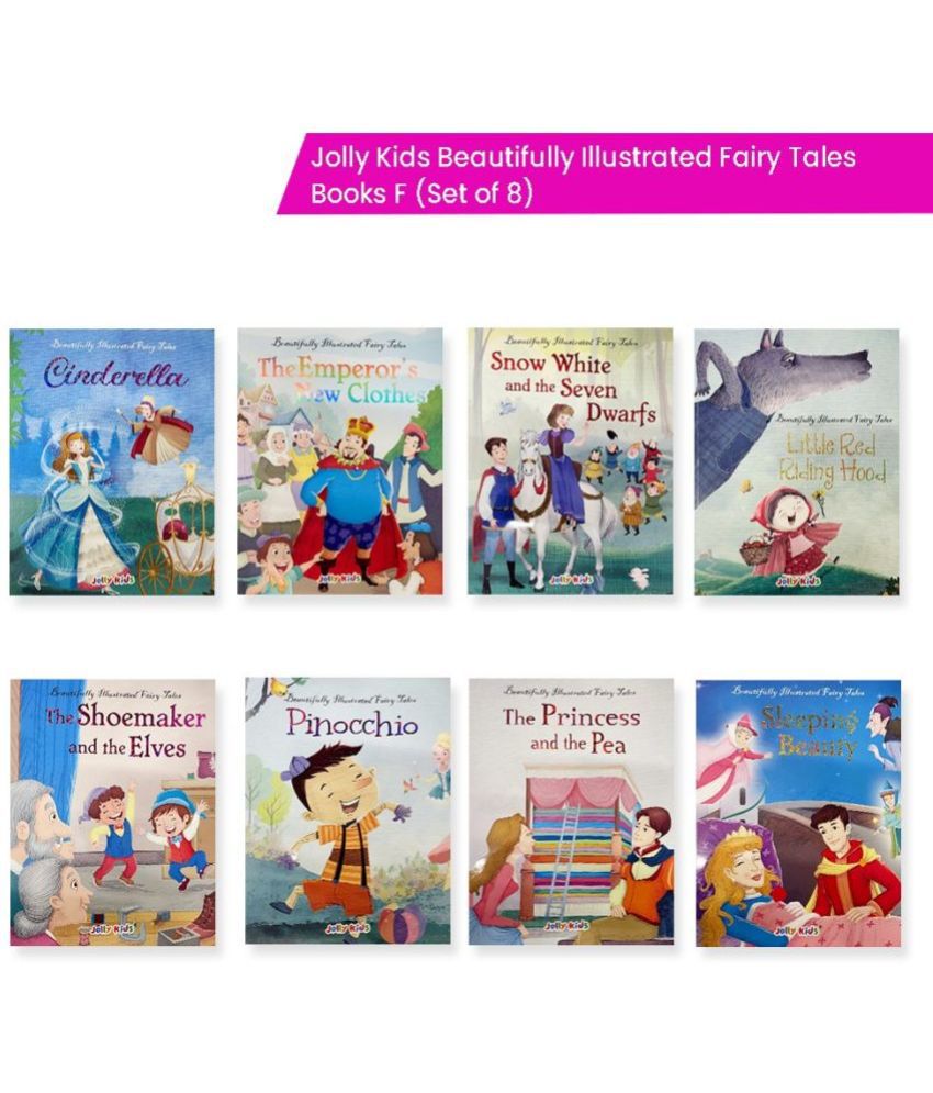     			Jolly Kids Beautifully Illustrated Fairy Tales Books F Set of 8 Combo Storytelling Books For Kids Ages 3-8 Years